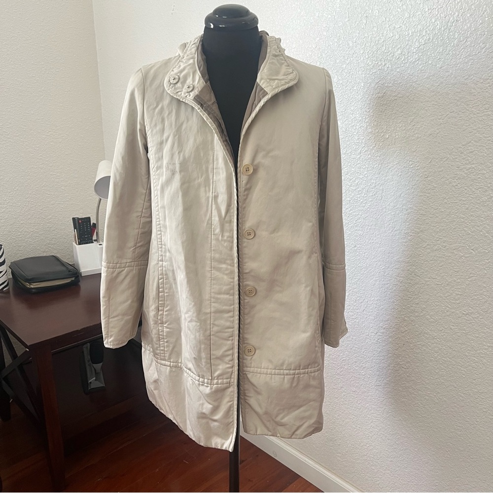 S’ Max Mara cream hooded Trench Coat 4